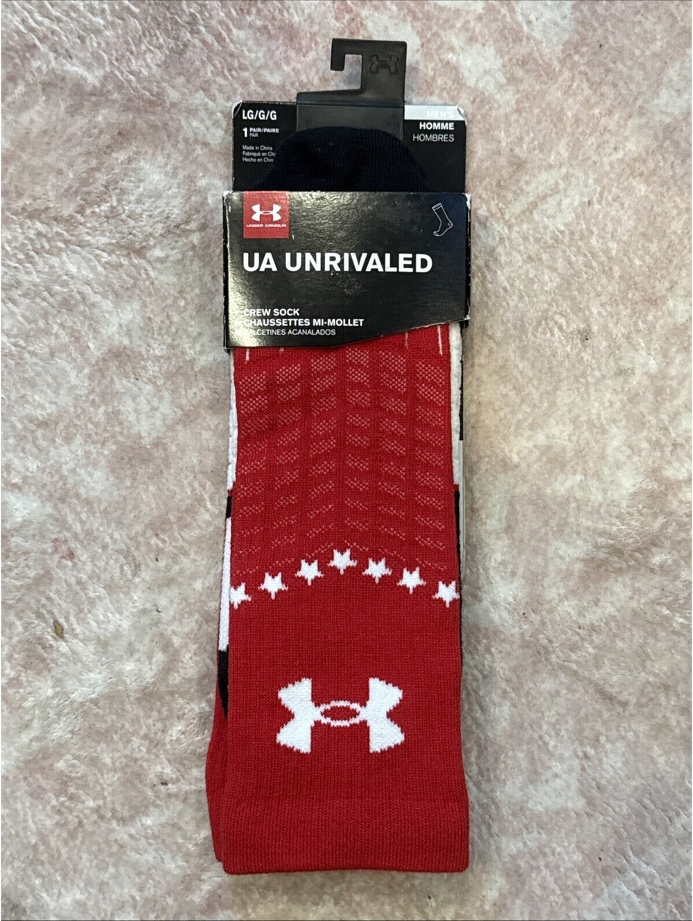 Under Armour UA Unrivaled Crew Socks Wicking Anti-Odor SZ L FITS SHOE 9-12.5
